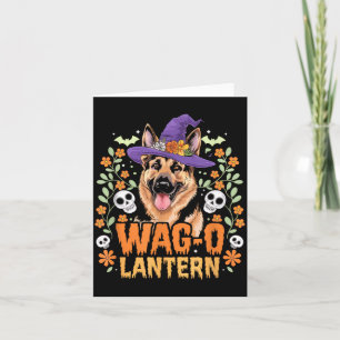 Tarjeta Wag-O-Lantern Linterna Espeluznante Pastor Alemán