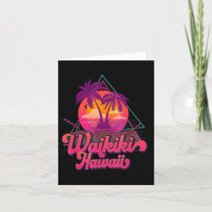 Tarjeta Waikiki Beach Vacation Hawaii Surf Sunset Surfer R