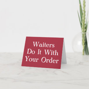 Tarjeta Waiters Lo Hace Con Su Pedido