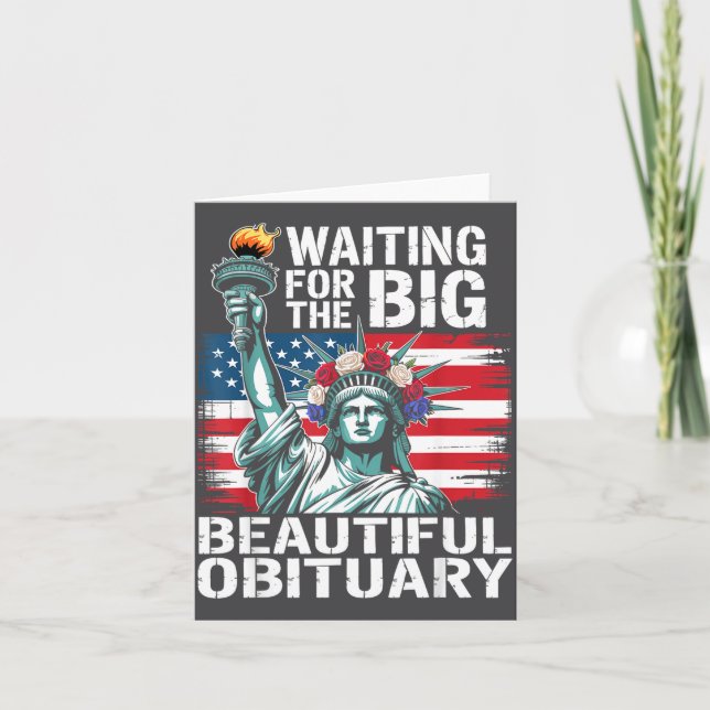 Tarjeta Waiting For The Big Beautiful Obituary Funny Sayin (Anverso)