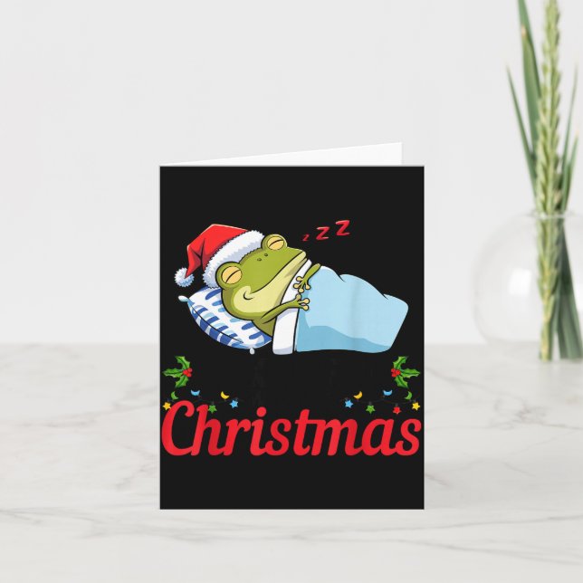 Tarjeta Wake Me Up When It's Christmas Cute Frog Animal Sl (Anverso)