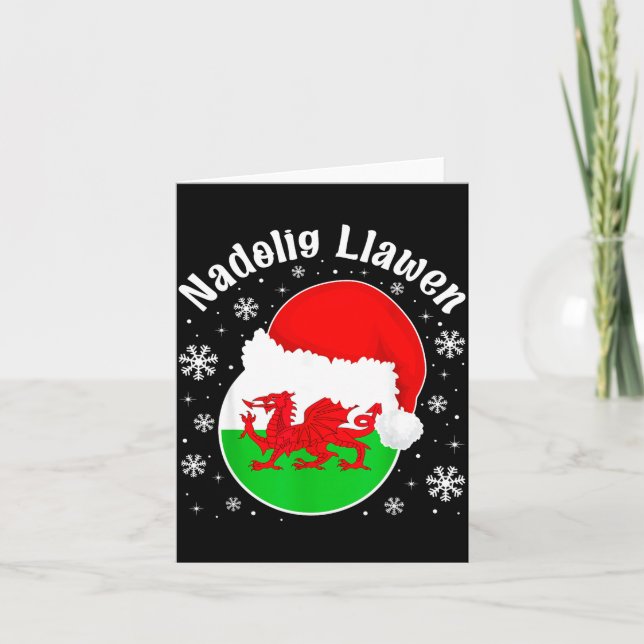 Tarjeta Wales Christmas Welsh Christmas Greeting Nadolig L (Anverso)
