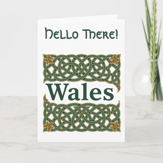 Tarjeta Wales Heraldic Celtic Knotwork (Anverso)