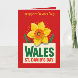 Tarjeta Wales St Davids Day Daffodil Design