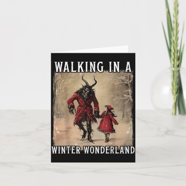 Tarjeta Walking In A Winter Wonderland Krampus Creepy Horr (Anverso)