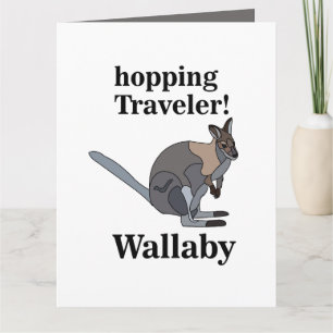 Tarjeta Wallaby Animal Saltador Viajero Vida Silvestre Div