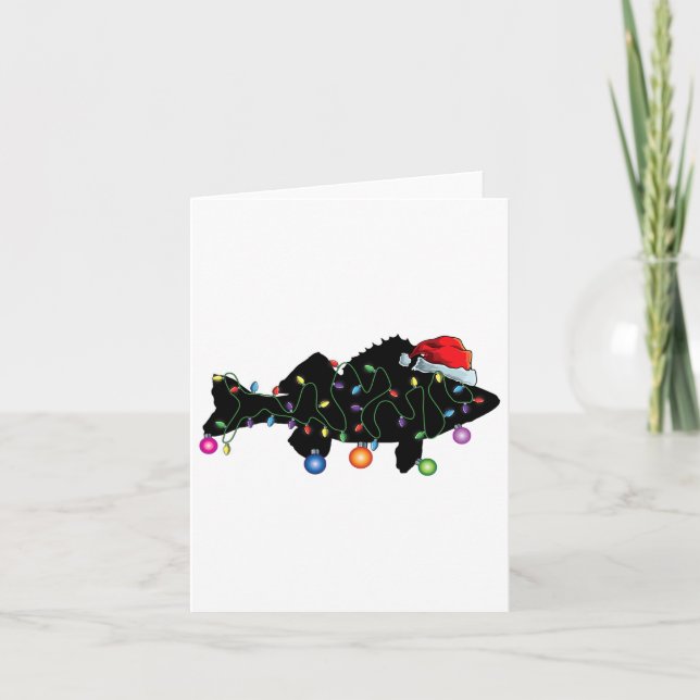 Tarjeta Walleye Fishing Funny Navidades iluminan a Fish Sa (Anverso)