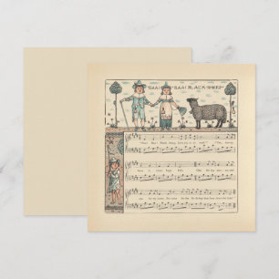 Tarjeta Walter Crane Baa Baa Oveja Negra Rima Infantil