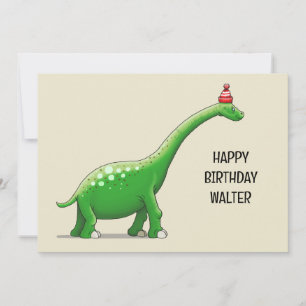 Tarjeta Walter el dinosaurio de cuello largo