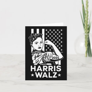 Tarjeta Waltz 2024 Bandera Estadounidense Kamala Harris Ti