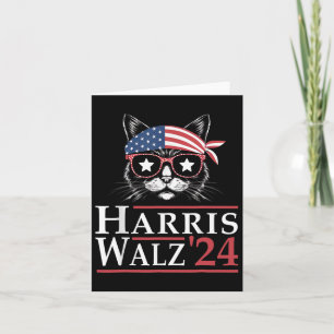 Tarjeta Walz 2024 Funny Cat Election Kamala Harris Tim Wal