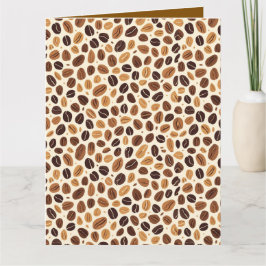 Tarjeta Warm Coffee Bean Roast Tones Seamless Pattern