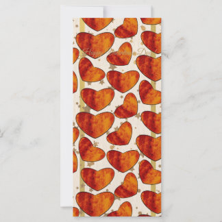 Tarjeta Warm Terracotta Hearts Pattern Happy Valentine’s D