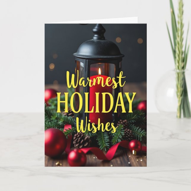 Tarjeta Warmest Christmas Wishes (Anverso)