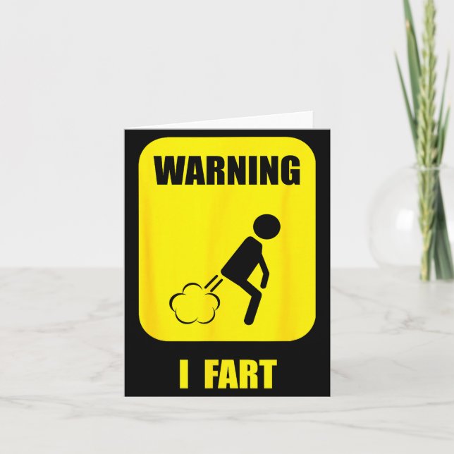Tarjeta Warning I Fart Funny Fart Zone Gy Farting Gag Gift (Anverso)