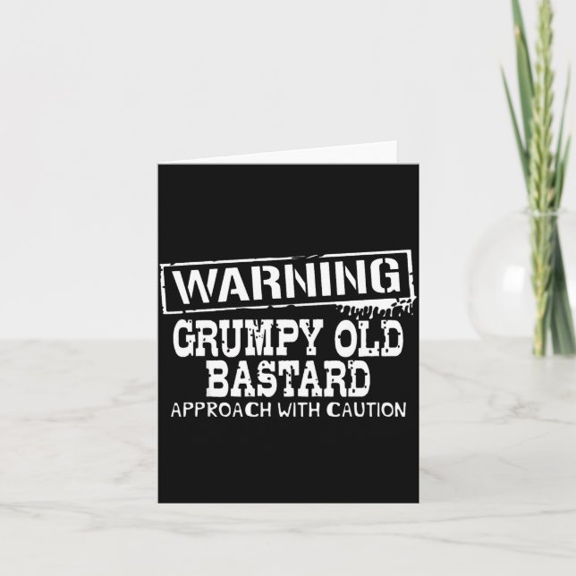 Tarjeta Warning Mpy Old Approach With Caution Funny  (Anverso)