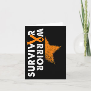 Tarjeta Warrior Hope Naranja Ribbon Leukemia Cáncer de San