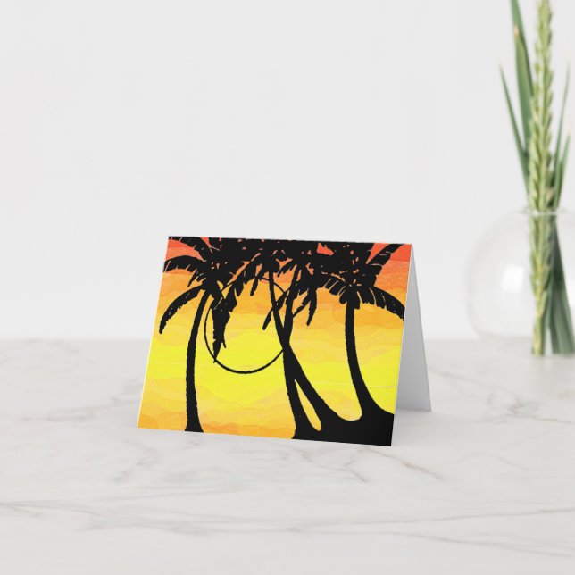 Tarjeta Wash Notecard para atardecer tropical (Anverso)