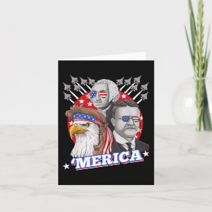Tarjeta Washington Roosevelt Bald Eagle 4 De Julio Patrio
