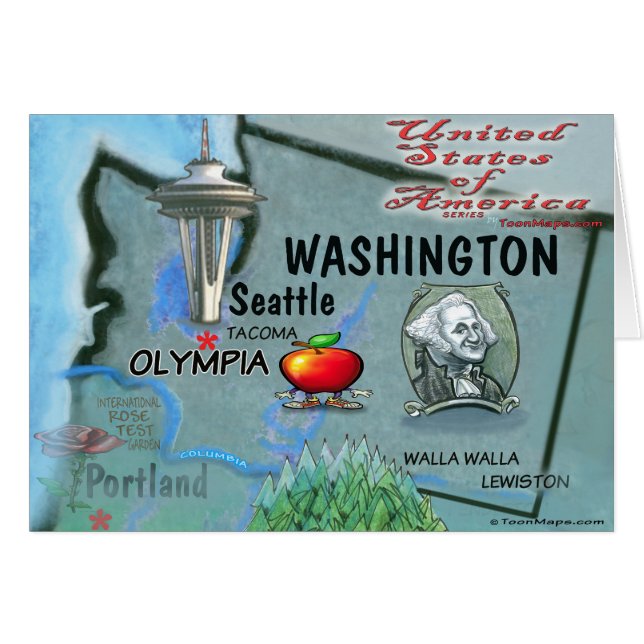 Tarjeta Washington USA (Anverso (Horizontal))