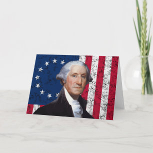 Tarjeta Washington y la bandera americana