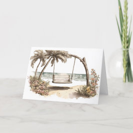 Tarjeta Watercolor Beach Swing and