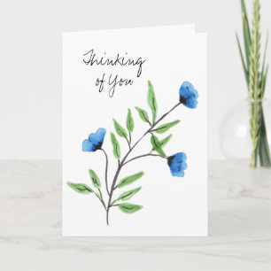 Tarjeta Watercolor Blue Floral Thing