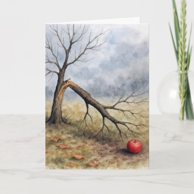 Tarjeta Watercolor Broken Apple Tree  (Anverso)