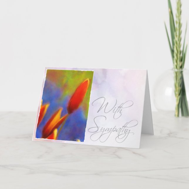 Tarjeta Watercolor Buds-Sympathy (Anverso)
