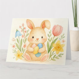 Tarjeta Watercolor Bunny Easter