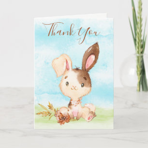 Tarjeta Watercolor Bunny Farm Gracias