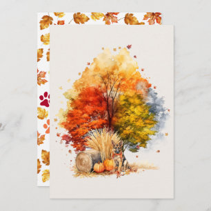 Tarjeta Watercolor Caída Perro Diseño - Pastor Alemán