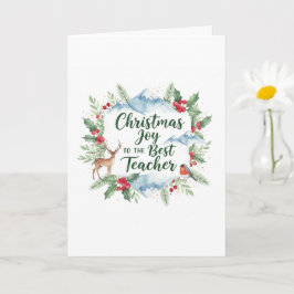 Tarjeta Watercolor Christmas Teacher Card – Festive Winter