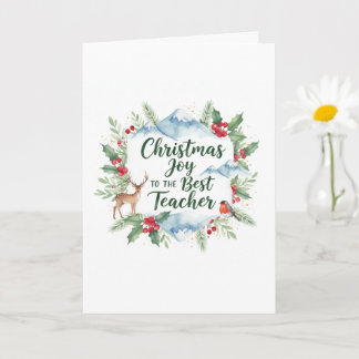 Tarjeta Watercolor Christmas Teacher Card – Festive Winter