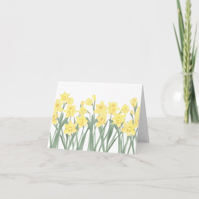 Tarjeta Watercolor Daffodil (Anverso)