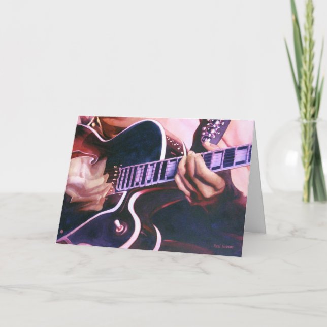 Tarjeta Watercolor del guitarrista "Virtuoso" (Anverso)