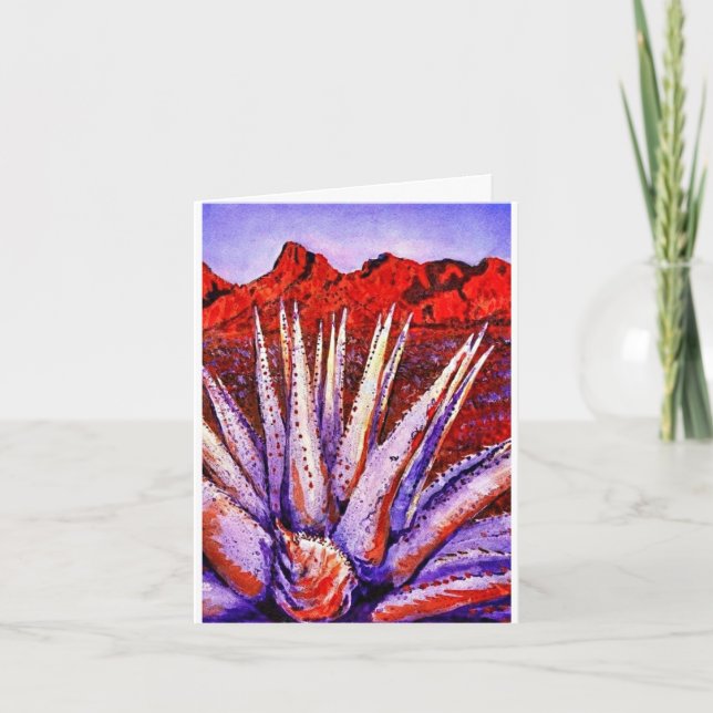 Tarjeta Watercolor Desert note card   (Anverso)