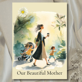 Tarjeta Watercolor Elegant Mom - Mother's Day card