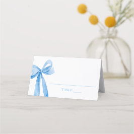 Tarjeta Watercolor Elegante Coquette Blue Bow Plac