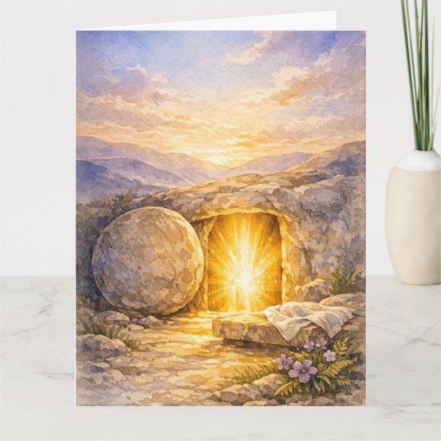 Tarjeta Watercolor Empty Tomb (Anverso)