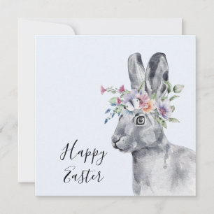 Tarjeta Watercolor Flor Crown Bungalow Easter