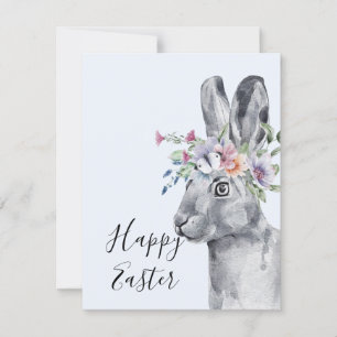 Tarjeta Watercolor Flor Crown Bungalow Easter
