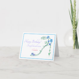 Tarjeta Watercolor Floral Fashion Birthday Sister