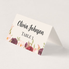 Tarjeta Watercolor Floral Place Card
