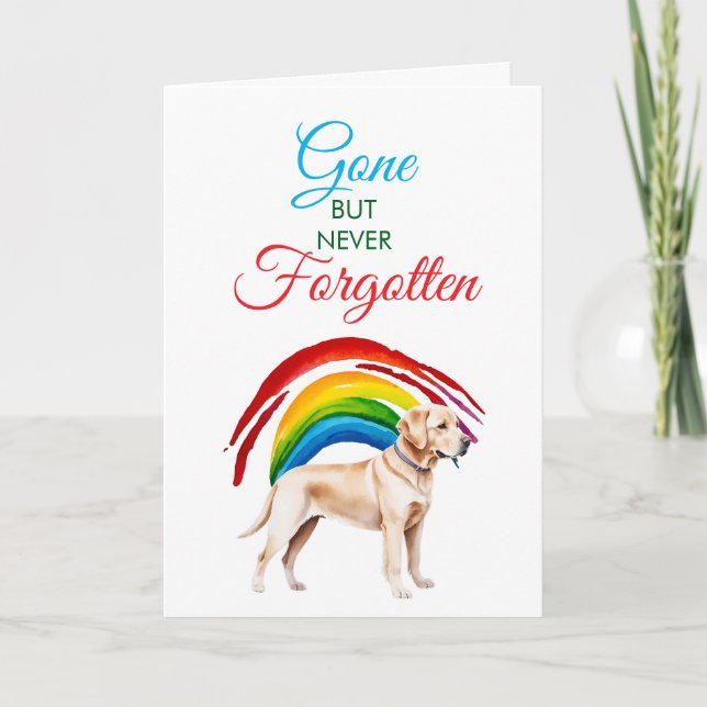 Tarjeta Watercolor Golden Labrador Mascota Loss Sympathy (Anverso)