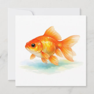 Tarjeta Watercolor Goldfish 
