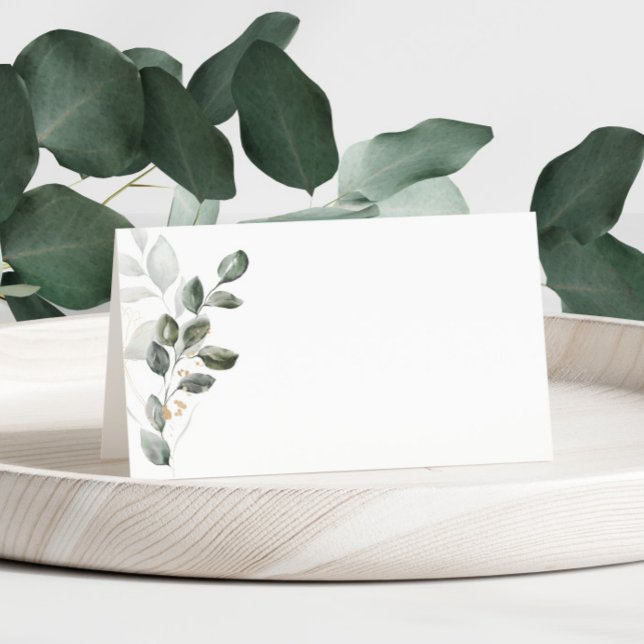 Tarjeta Watercolor Greenery Place (Subido por el creador)