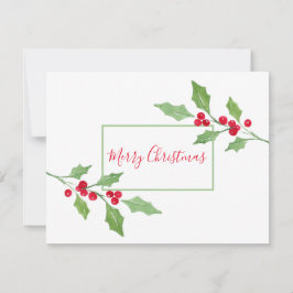 Tarjeta Watercolor Holly Sprig