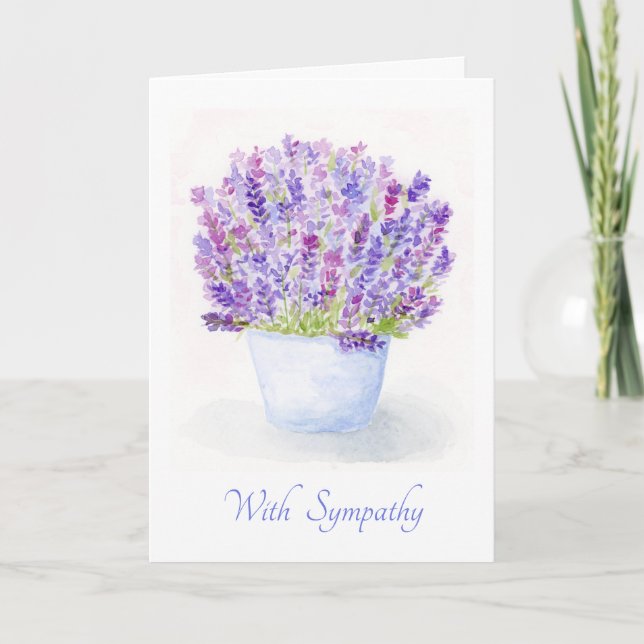 Tarjeta Watercolor Lavender Floral SYMPATHY (Anverso)