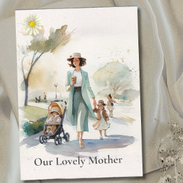 Tarjeta Watercolor Our lovely Mother  - Mother's day card